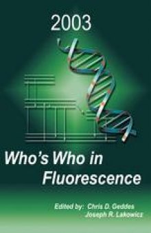 Who’s Who in Fluorescence 2003