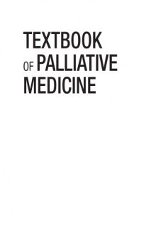 Textbook of palliative medicine