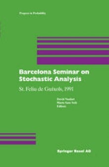 Barcelona Seminar on Stochastic Analysis: St.Feliu de Guíxols, 1991