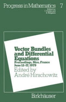 Vector Bundles and Differential Equations: Proceedings, Nice, France June 12–17, 1979