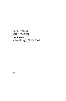 Lectures on Vanishing Theorems