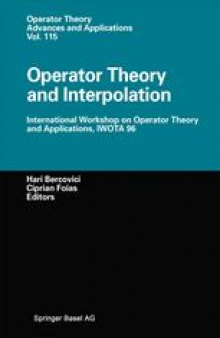 Operator Theory and Interpolation: International Workshop on Operator Theory and Applications, IWOTA 96
