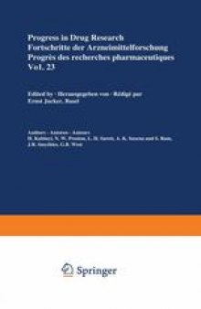 Progress in Drug Research / Fortschritte der Arzneimittelforschung / Progrès des recherches pharmaceutiques