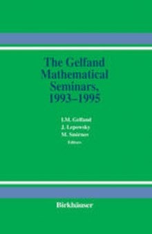 The Gelfand Mathematical Seminars, 1993–1995