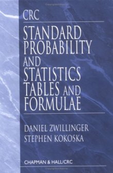 Standard Probability and Statistics Tables and Formulae