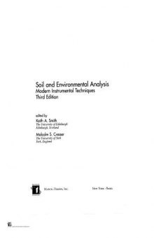 Soil and Environmental Analysis: Modern Instrumental Techniques (Books in Soils, Plants, and the Environment)