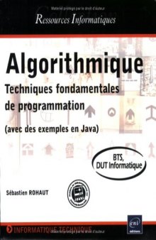 Algorithmique : Techniques fondamentales de programmation