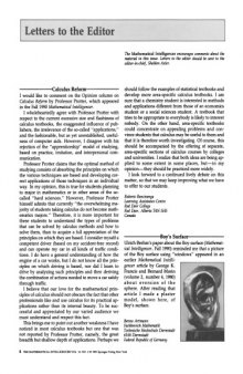 The Mathematical Intelligencer Vol 13 No 2, June 1991
