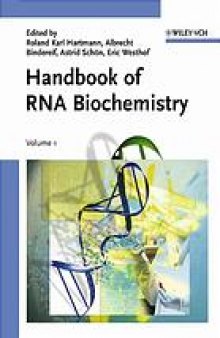 Handbook of RNA biochemistry