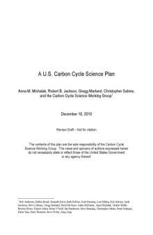A U.S. Carbon Cycle Science Plan