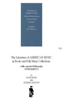 The literature of American music in books and folk music collections: a fully annotated bibliography, Volume 2
