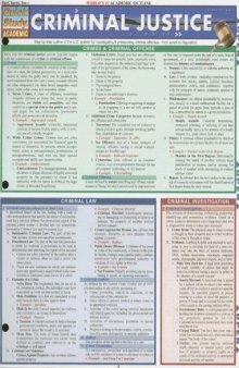 Criminal Justice Laminated Reference Guide (Quickstudy: Academic)