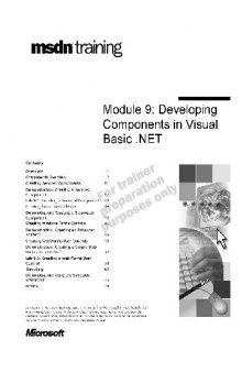 Module 9: Developing Components in Visual Basic .NET