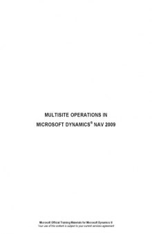 Multisite Operations in Microsoft Dynamics® NAV 2009 