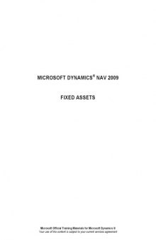 Microsoft Dynamics® NAV 2009 Fixed Assets 