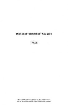 Microsoft Dynamics® NAV 2009 Trade 