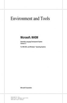 Microsoft Macro Assembler 6.11 Reference Manual:Environment and Tools