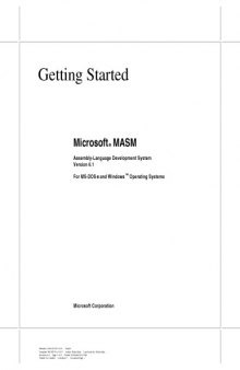 Microsoft Macro Assembler 6.11 Reference Manual:Getting Started