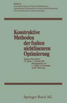 Konstruktive Methoden der finiten nichtlinearen Optimierung: Tagung, Oberwolfach, 27. Januar – 2. Februar 1980