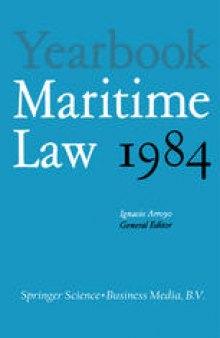 Yearbook Maritime Law: Volume I