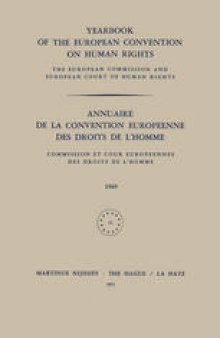 Yearbook of the European Convention on Human Rights / Annuaire de la Convention Europeenne des Droits de L’Homme