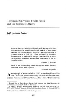 Terrorism (Un) Veiled Frantz Fanon and the Women of Algiers
