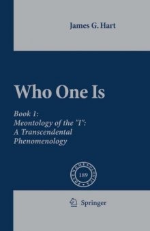 Who One Is: Meontology of the “I”: A Transcendental Phenomenology