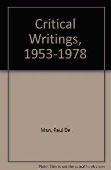 Critical writings, 1953-1978