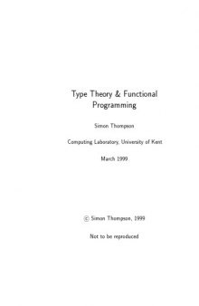Type theory and functional programming