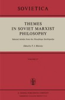 Themes in Soviet Marxist Philosophy: Selected Articles from the ‘Filosofskaja Enciklopedija’