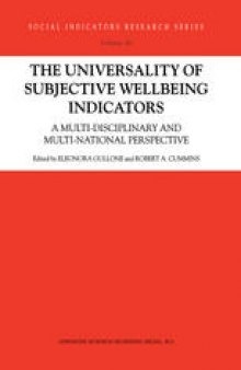 The Universality of Subjective Wellbeing Indicators: A Multi-disciplinary and Multi-national Perspective