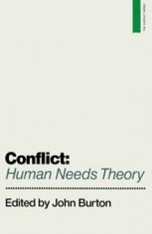 Conflict: Human Needs Theory