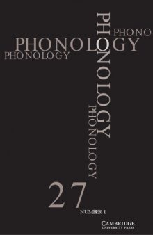 [Journal] Phonology. Volume 27. Issue 1