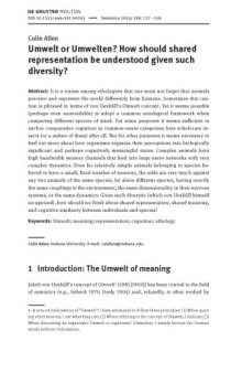 Umwelt or Umwelten? How should shared representation be understood given such diversity?