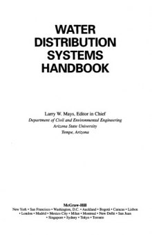 Water distribution systems handbook