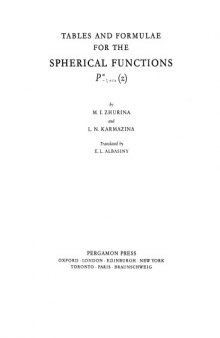 Tables and formulae for the spherical functions [rho symbol superscript m]1/2+i[tau symbol](z)