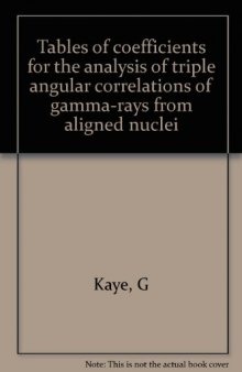 Tables of Coefficients for the Analysis of Triple Angular Correlations of Gamma-Rays from Aligned Nuclei
