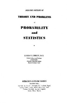 Theory & Problems Of Probability & Statistics (2 Printing)
