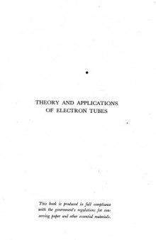 Theory and applications of electron tubes