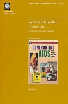 World Bank HIV Aids Interventions: Ex-Ante and Ex-Post Evaluation (World Bank Discussion Paper)