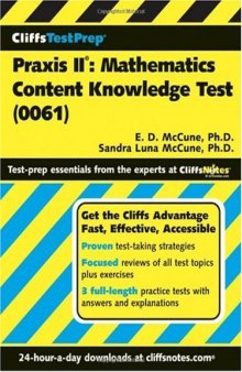 CliffsTestPrepPraxis II: Mathematics Content Knowledge Test
