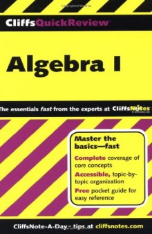 CliffsQuickReview Algebra I