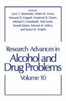 Research Advances in Alcohol and Drug Problems: Volume 10