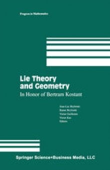 Lie Theory and Geometry: In Honor of Bertram Kostant