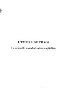 L'Empire du chaos. La nouvelle mondialisation capitaliste