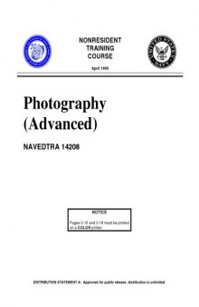 US Navy course - Photography (Basic + Advanced) /NAVEDTRA 14209 + 14208
