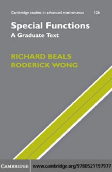 Special functions: A graduate text