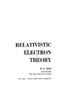 Relativistic Electron Theory