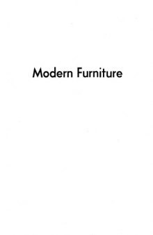 Modern Furniture - Its Design and Construction