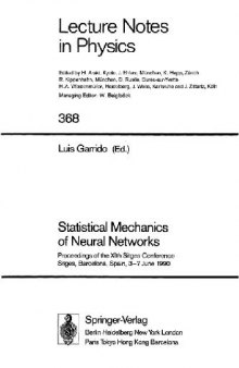 Statistical Mechanics of Neural Networks: Proceedings of the Xlth Sitges Conference Sitges, Barcelona, Spain, 3–7 June 1990